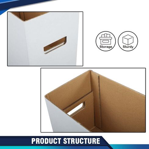 PIT66 5 Pcs Comic Book Storage Boxes, Holds 150-175 Comics Each, Collapsible, Stackable, Moistureproof, White, 15.83"L x 11.42"W x 7.87"H in Saudi Arabia