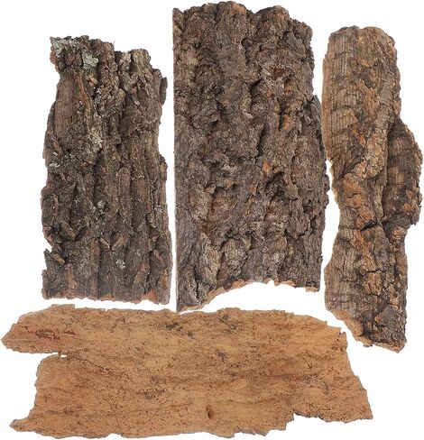 4pcs cork bark reptile decor natural tree bark clight reptiles terrariums background cork wood habitat tank decoration for snake basking lizard rip in Kuwait