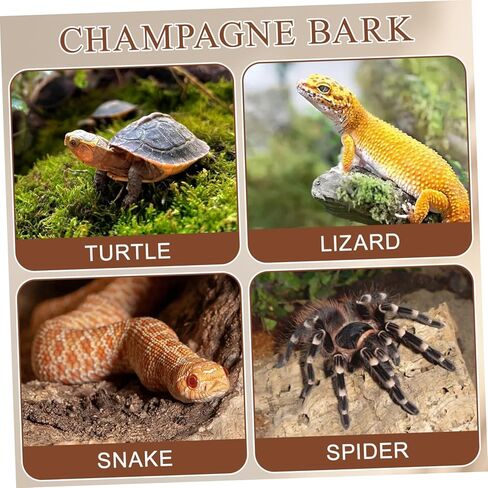 4pcs cork bark reptile decor natural tree bark clight reptiles terrariums background cork wood habitat tank decoration for snake basking lizard rip in Kuwait