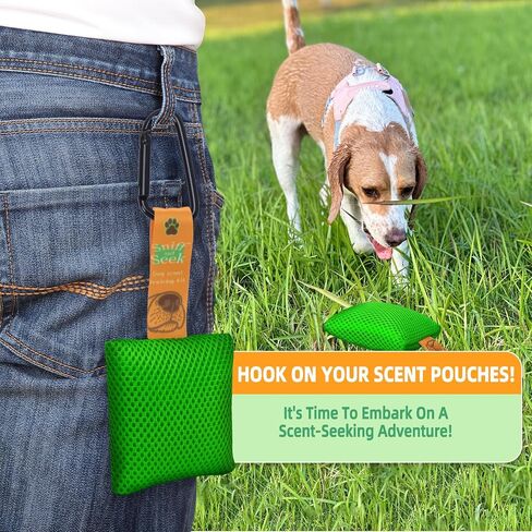طقم التدريب على رائحة الكلاب-6 أكياس رائحة مع الشمر و Rosemary ، و Snap Hooks و Leghy By-Step Guide-ألعاب الدماغ الممرحة للكلاب-تشجيع الهدوء ، بناء السندات ، جميع الأعمار والسلالات in Saudi Arabia