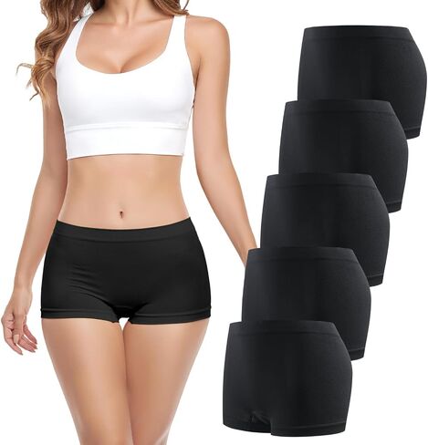 SAYCELI Womens Boy Shorts Underwear - No Show Seamless Boyshort Panties Stretch Boxer Briefs for Ladies Pack in Saudi Arabia