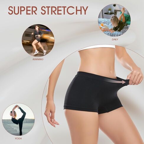 SAYCELI Womens Boy Shorts Underwear - No Show Seamless Boyshort Panties Stretch Boxer Briefs for Ladies Pack in Saudi Arabia