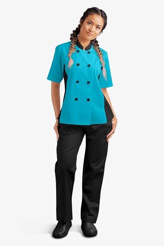 Women’s Chef Coat with Mesh Side Panels (XS-3X, 4 Colors) in Kuwait