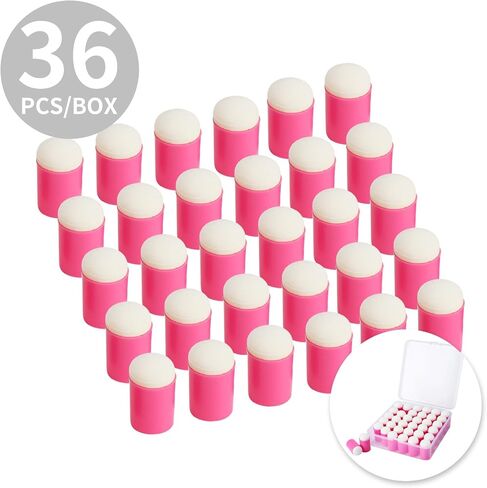 36 Pieces Sponge Daubers W/Storage Case - Perfect for Use with a Variety of Coloring Mediums Such as Ink, Paint, Glue & More - Fits Over The Finger and Makes Blending Accuracy Easier in Saudi Arabia