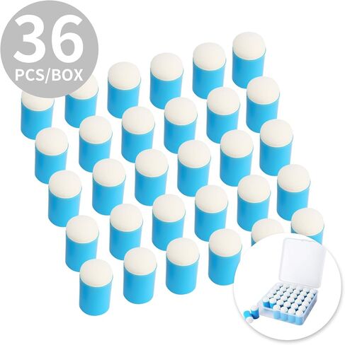 36 Pieces Sponge Daubers W/Storage Case - Perfect for Use with a Variety of Coloring Mediums Such as Ink, Paint, Glue & More - Fits Over The Finger and Makes Blending Accuracy Easier in Saudi Arabia