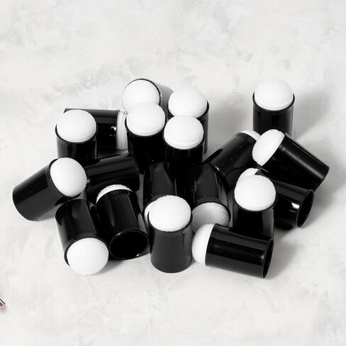 30 PCS Craft Finger Sponge Daubers ، إسفنجية للطلاء Daubers Daubers لإسفنجة لصنع البطاقات حبر ختم الطلاء - الأسود in Kuwait