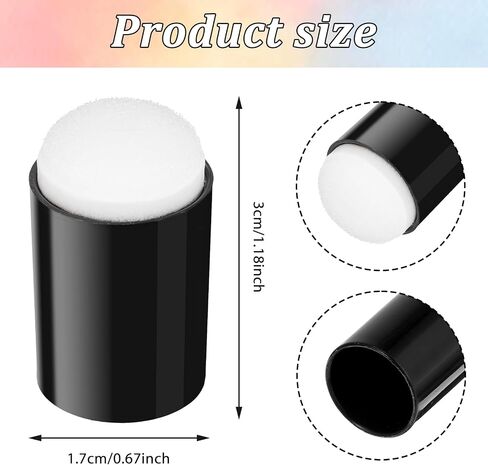 30 PCS Craft Finger Sponge Daubers ، إسفنجية للطلاء Daubers Daubers لإسفنجة لصنع البطاقات حبر ختم الطلاء - الأسود in Kuwait
