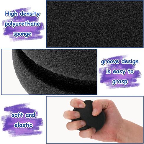3pcs paint asponge appongator defoulder defeld in-sway sponge black detail incling incling reponges reponding cleant cleanting rabonges for acrylic alo materclor pain in Kuwait
