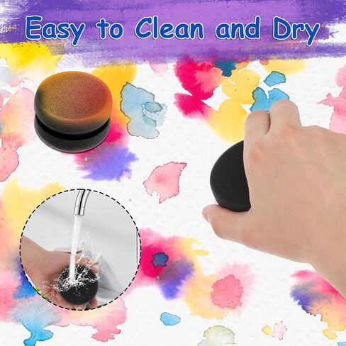 3pcs paint asponge appongator defoulder defeld in-sway sponge black detail incling incling reponges reponding cleant cleanting rabonges for acrylic alo materclor pain in Kuwait