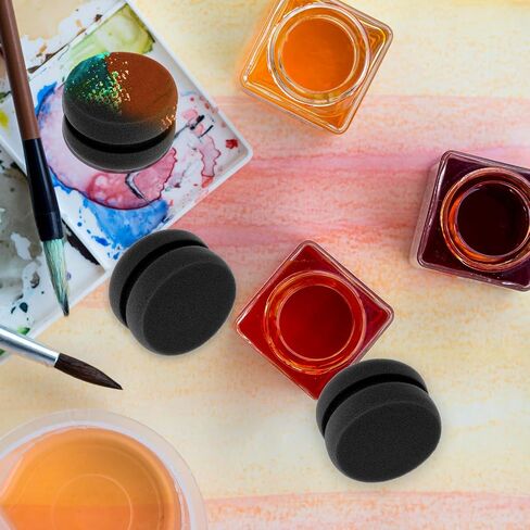 3pcs paint asponge appongator defoulder defeld in-sway sponge black detail incling incling reponges reponding cleant cleanting rabonges for acrylic alo materclor pain in Kuwait