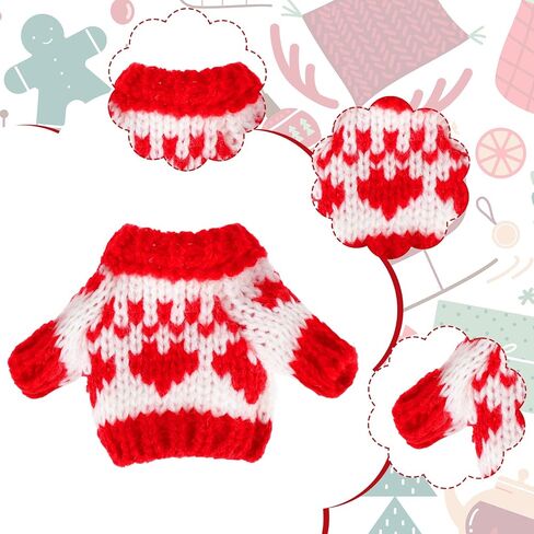 Bencailor 10 Pieces Christmas Doll Clothes Set Clothes Accessories Winter Christmas Outfits Knitted Santa Sweater for Doll Accessories(Classic Style) in Saudi Arabia