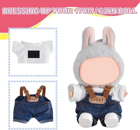 مجموعة ملابس الدمية للمبوبو ، ملابس جميلة تناسبها مثالية لخلع الملابس 5.9-6.7 بوصة ، ملحقات ملابس Bubudoll مع أحذية المطر العشوائية ذات اللون الوردي مع القوس) in Kuwait