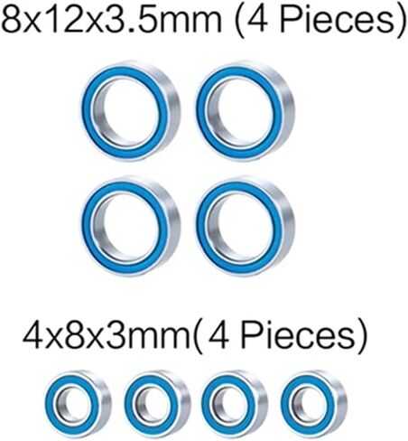 Compatible with Traxxas for E-Revo for Slash for Rally for Summit 1/16 RC Car Parts Accessories 8PCS Rubber Sealed Ball Bearing Kit RC Accessories in Saudi Arabia