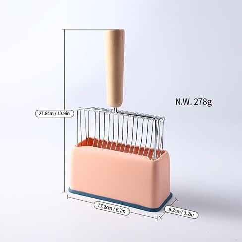 Cat Litter Scoops with Base Bracket, Kitty Scoop, Metal Cat Litter Scoop - Heavy Duty Litter Scooper & Speed Sifter with Comfortable Beech Wood Grip - Heavy Duty and Easy Clean in Kuwait