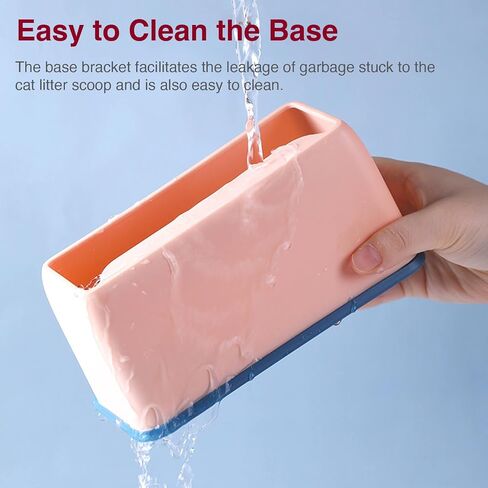 Cat Litter Scoops with Base Bracket, Kitty Scoop, Metal Cat Litter Scoop - Heavy Duty Litter Scooper & Speed Sifter with Comfortable Beech Wood Grip - Heavy Duty and Easy Clean in Kuwait