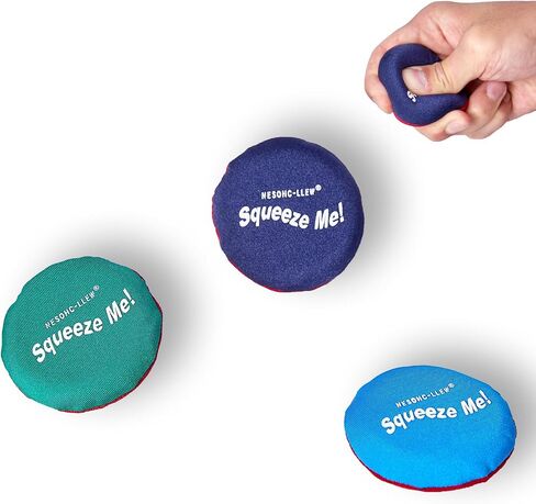 Finger Squeeze Fidget Toys for Adults – Silent Anxiety Relief Sensory Pad, Soft Silicone with Fabric Cover, Portable Calming Toy Set for Adults (Multicolor, 3) in Saudi Arabia