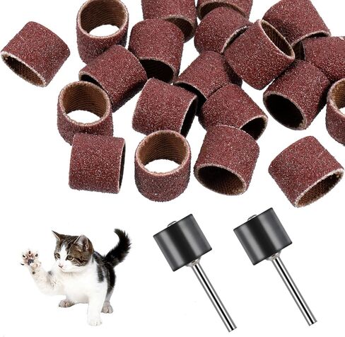 Nail Grinder for Dogs Replacement Kit, 42 Pack Pet Nail Grinder with Sanding Drum Bands Pet Smoother Claw Care Dog Nails Trimmer Tools (1/2 Inch, 80#/120#) in Saudi Arabia