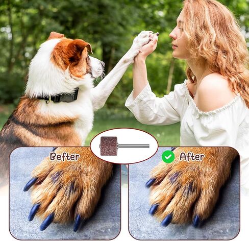 Nail Grinder for Dogs Replacement Kit, 42 Pack Pet Nail Grinder with Sanding Drum Bands Pet Smoother Claw Care Dog Nails Trimmer Tools (1/2 Inch, 80#/120#) in Saudi Arabia