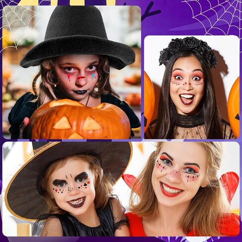 24pcs Halloween Freckles Makeup Patches Face Plitter Speckles ، Halloween Face Face Tattoo Tattoo Freckles ، بقع البقع اللامعة للبالغين والأطفال ، النمش المزيف اللطيف للمهرجان للمهرجان in Kuwait