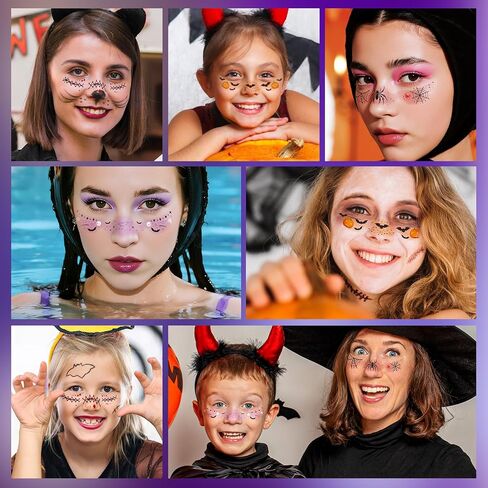 24pcs Halloween Freckles Makeup Patches Face Plitter Speckles ، Halloween Face Face Tattoo Tattoo Freckles ، بقع البقع اللامعة للبالغين والأطفال ، النمش المزيف اللطيف للمهرجان للمهرجان in Kuwait