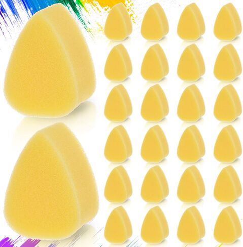 yinkin 24 pcs الطلاء الطلاء الإسفنج البتلة اللوحة الوجه الإسفنج البيضاوي مستلزمات اللوحة الوجه عالية الكثافة للأطفال البالغين in Saudi Arabia
