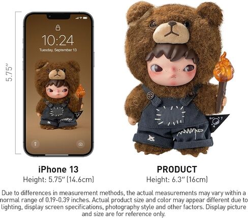Pop Mart Hirono Living Wild-Wild For For Joy Plush Doll 6.3 بوصة ألعاب قابلة للتحصيل ديكورات المنزل ، وهدايا عيد ميلاد العطلات للفتيات والفتيان in Kuwait