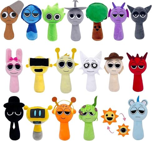 ألعاب Sprunky Plush Sprunky Wenda و Gray Plushies Sprunky Plushes Soft and Funs Toys Toys Dolls للجماهير وأصدقاء عيد ميلاد الفتيات الفتيات (Orange+Pink) in Saudi Arabia