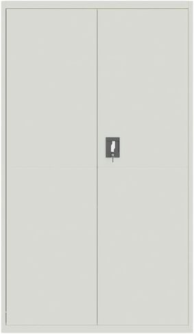 File Cabinet Light Grey Powder-Coated Steel Extra Wide, Filing Cabinets, 339769 in Saudi Arabia