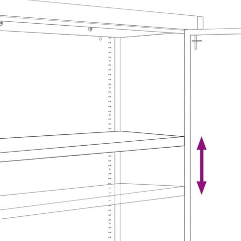 File Cabinet Light Grey Powder-Coated Steel Extra Wide, Filing Cabinets, 339769 in Saudi Arabia