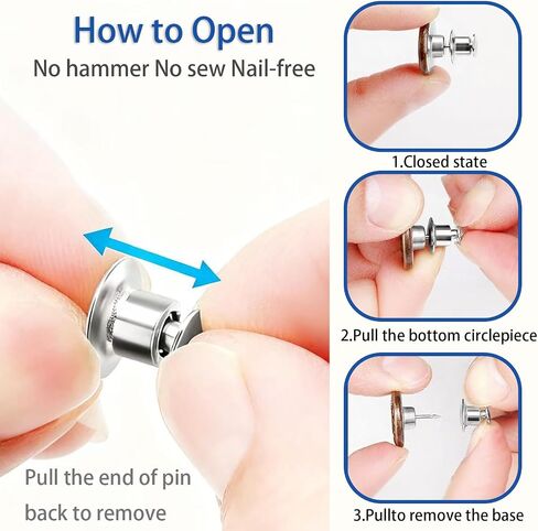 Pant Waist Tightener for Women : Jean Clips to Tighten Waist for Pants - Decorative Jean Buttons Pins for Clothing Dresses Skirts 16pcs and A Box, Golden in Saudi Arabia