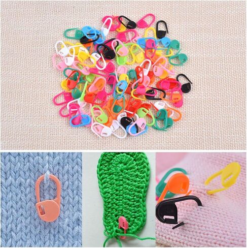 علامات غرزة Mayboos 120pcs للحياكة والكروشيه ، علامات غرزة الكروشيه البلاستيكية قفل المقاطع مع 12 لونا خفيفة الوزن وخالية in Kuwait