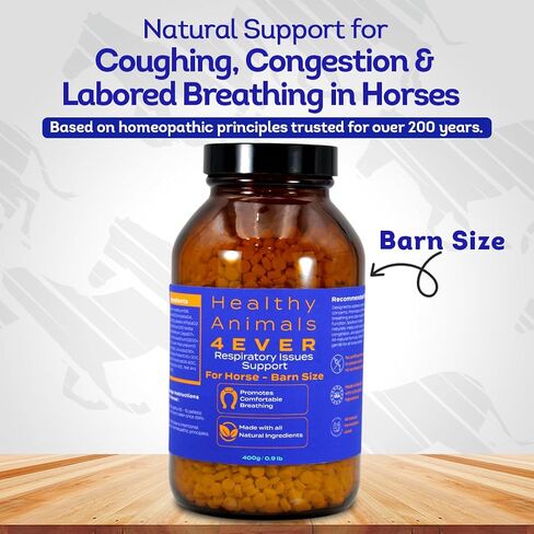 Healthy Animals 4Ever All-Natural Horse Respiratory Issues Support - Helps Prevent Heaves, Allergies & Infections - Supplements for Horses - Homeopathic & Highly Effective - 300 Tablets in Saudi Arabia