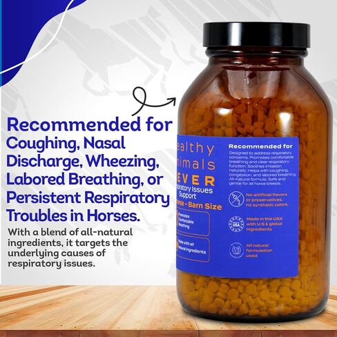 Healthy Animals 4Ever All-Natural Horse Respiratory Issues Support - Helps Prevent Heaves, Allergies & Infections - Supplements for Horses - Homeopathic & Highly Effective - 300 Tablets in Saudi Arabia