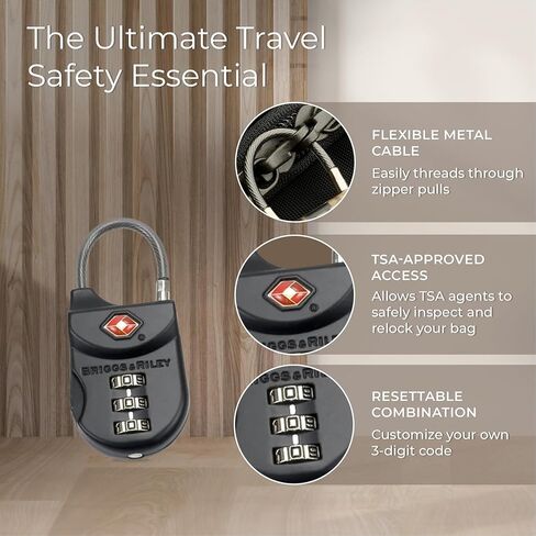 Briggs & Riley TSA Cable Lock, Black, One Size in Kuwait