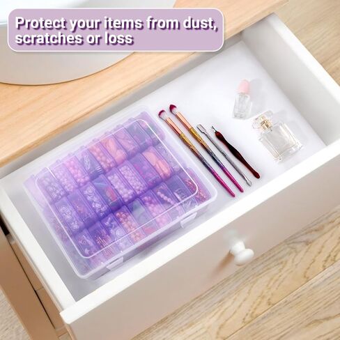 Cosics Bead Storage Containers, Plastic Bead Organizer Case with 30 Small Storage Case for Small Projects, Jewelry Kit, DIY Craft Supply, Stickers, False Nails, Hardware, Seeds, Pink in Saudi Arabia
