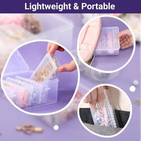 Cosics Bead Storage Containers, Clear Plastic Bead Organizer Case with Hinged Lid and Labels, Mini Craft Storage Box for Small Projects, Jewelry Kit, DIY Craft Supply, Stickers, False Nails, Green in Kuwait