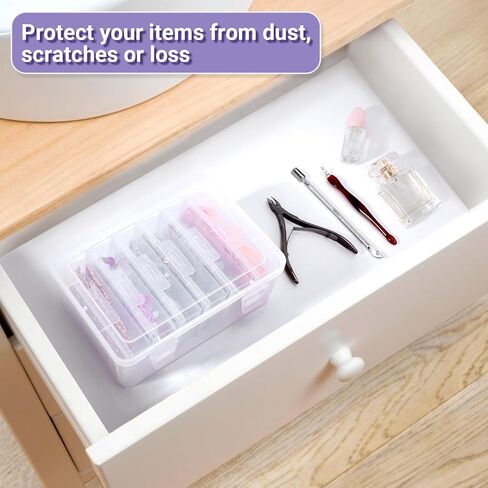 Cosics Bead Storage Containers, Clear Plastic Bead Organizer Case with Hinged Lid and Labels, Mini Craft Storage Box for Small Projects, Jewelry Kit, DIY Craft Supply, Stickers, False Nails, Green in Kuwait