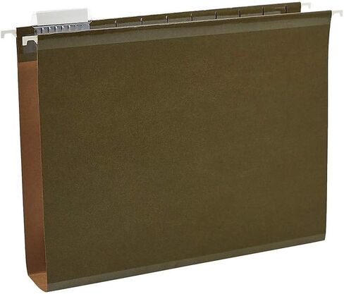 Staples Reinforced Box Bottom Hanging File Folder, 2" Expansion, 1/5-Cut Tab, Letter Size, Standard Green, 25/Box in Saudi Arabia