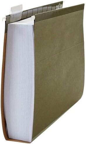 Staples Reinforced Box Bottom Hanging File Folder, 2" Expansion, 1/5-Cut Tab, Letter Size, Standard Green, 25/Box in Saudi Arabia