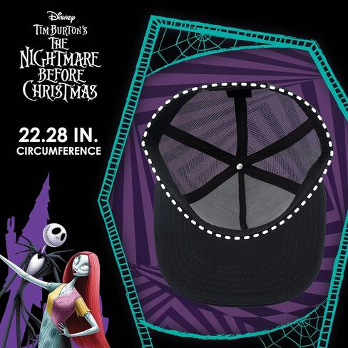 Concept One Disney The Nightmare Before Christmas Dad Hat, Jack Skellington Cotton Adult Baseball Cap with Curved Brim, Black, One Size in Saudi Arabia