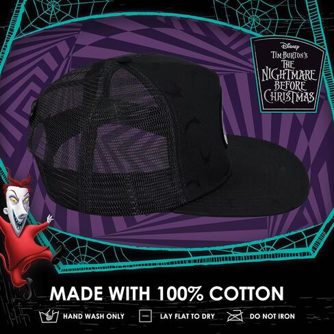 Concept One Disney The Nightmare Before Christmas Dad Hat, Jack Skellington Cotton Adult Baseball Cap with Curved Brim, Black, One Size in Saudi Arabia