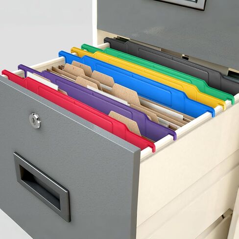 12 حزمة ملف ومجلات فواصل 11 × 6 بوصات معلقة فواصل مجلس الوزراء فواصل مجلد البلاستيك فواصل ملفات ملفات مستلزمات مكتب للمنظمة (لون قوس قزح) in Kuwait