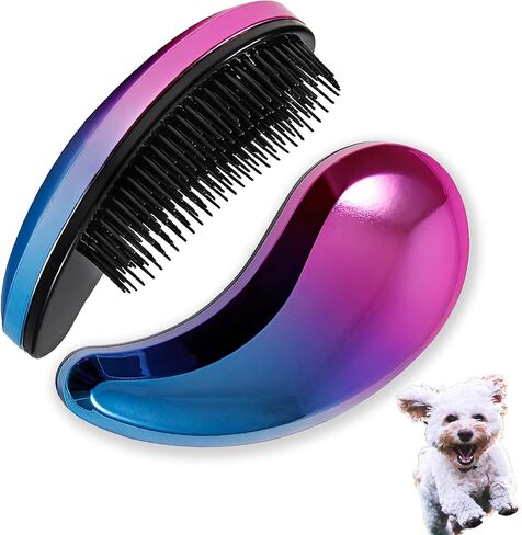 Small Dog Brush, Soft Pet Grooming Brush for Shih Tzus, Yorkies, Maltipoos, Maltese, Puppy Massaging Hair Brush, Cat Brush, for Small Animals Rabbits of All Hair Types (Gradient Color) in Kuwait