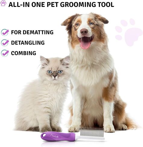 Poodle Pet Detangling Pet Comb + Black Slicker Brush Bundle in Kuwait