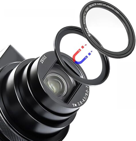 Kase Wolverine Magnetic ND64 Neutral Density ND Lens Filter with Adapter Ring for Sony ZV-1 ZV1 / RX100 VII VI V III II/for Canon G7 X Mark II/Coolpix S7000, Compact Camera Accessories in Saudi Arabia