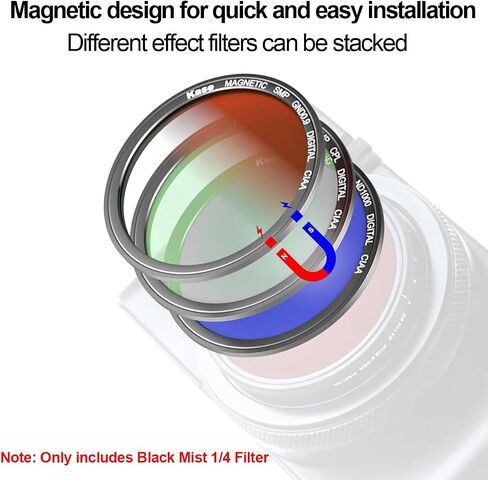 Kase Wolverine Magnetic ND64 Neutral Density ND Lens Filter with Adapter Ring for Sony ZV-1 ZV1 / RX100 VII VI V III II/for Canon G7 X Mark II/Coolpix S7000, Compact Camera Accessories in Saudi Arabia
