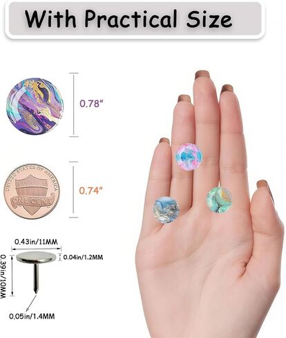 Push Pins,Thumb Tacks,Decorative Push Pins,Cute Thumb Tacks and Pushpins for Bulletin Board, Pin Board for Cork Board,Class Decor,Office Decor,Cubical Decor or Home Décor (Marble pattern-24) in Kuwait