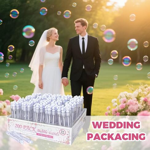 Wedding Bubbles 200 Count，Bubbles Party Favors,Suitable for Wedding Supplies, Anniversary, Valentine's Day Gifts, Celebrations in Saudi Arabia