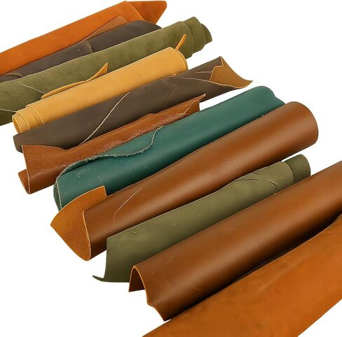 Mixed Color Leather Scraps, Top Grain Italian Cowhide Remnants for Crafting, 1-10 lb Packs, Upholstery Grade (1, Pounds) in Saudi Arabia