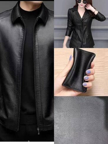 0.7mm Thickness, Black Leather Cowhide Head Layer, Suitable for Making Leather Jackets, Skirts, and Pants (Pattern 5 Black 12 x 12 inche) in Saudi Arabia